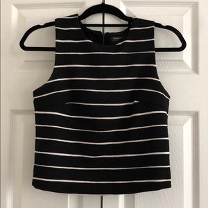 Banana Republic black & white striped cropped tank
